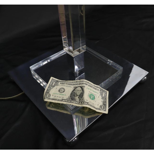 Mid-Century Modern Mid-Century Modern Lucite Base Adjustable Floor Lamp For Sale - Image 3 of 13