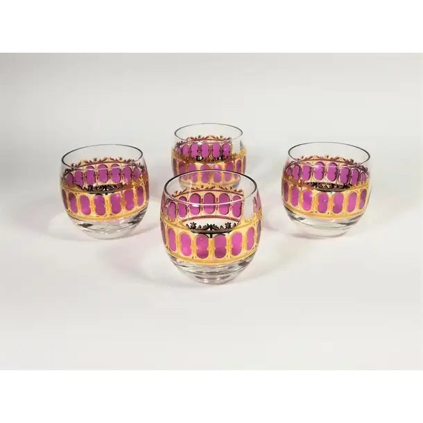 Mid 20th Century Culver 22k Gold Glassware Barware Midcentury Set of 4 For Sale - Image 9 of 13