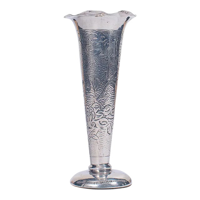 1960s Small Vintage Chinese Sterling Silver Single Stem Vase For Sale