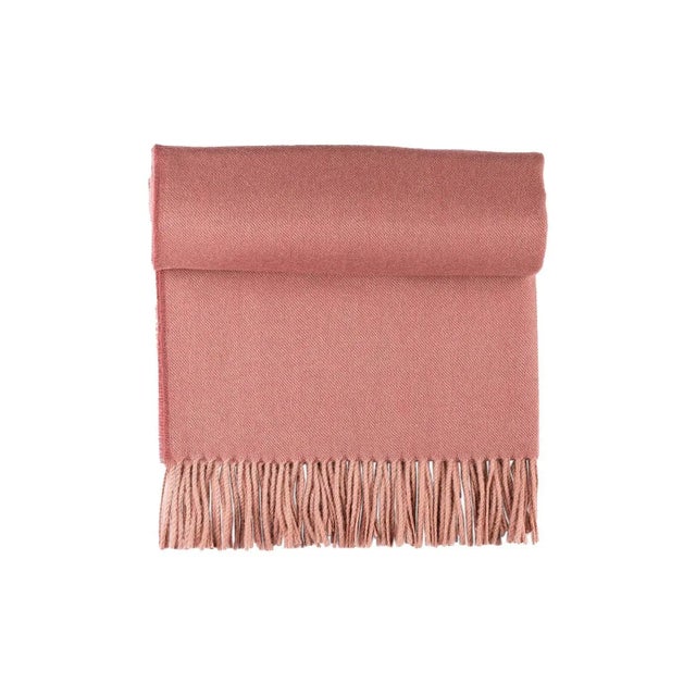 Contemporary Baby Alpaca Throw in Persimmon For Sale - Image 3 of 7