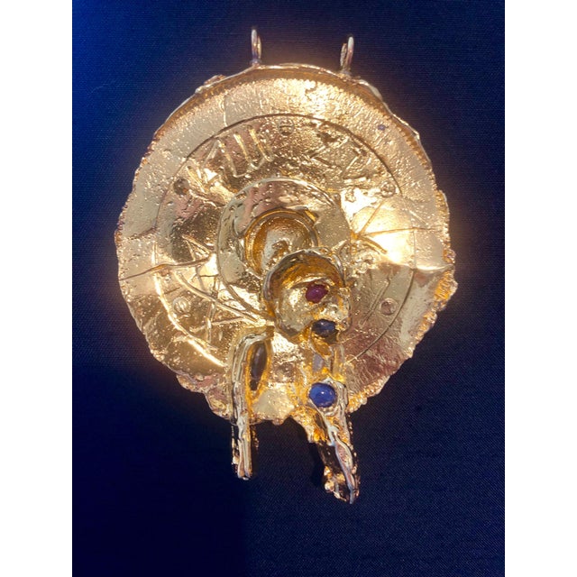 Igael Tumarkin, Gold Gilt Bronze Sculpture Pendant Art Israeli Tumarkin Abstract Surrealist, c.1960s-1970s For Sale In Miami - Image 6 of 13
