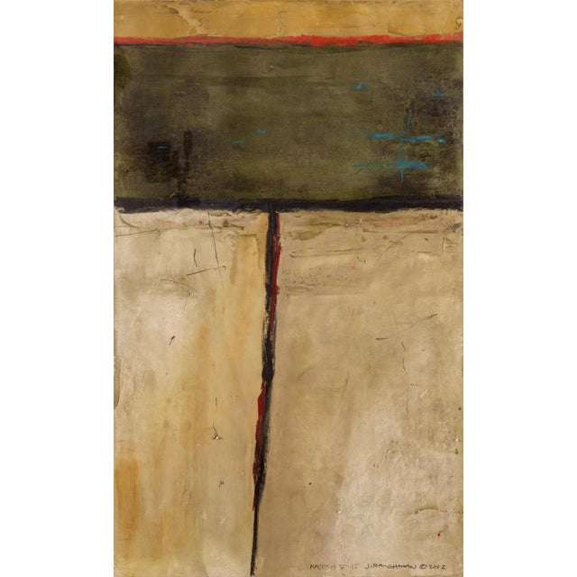 A contemporary mixed-media on paper titled "Kadesh V-15" by John Baughman. Hand signed and dated 2002 in pencil on the...