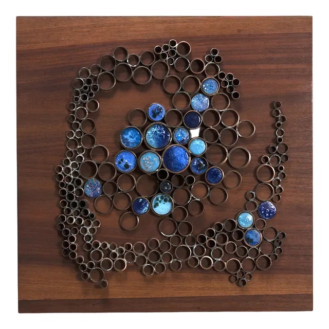 Vintage Wall Sculpture in Teak For Sale