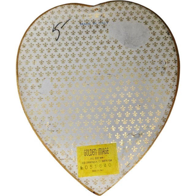 Vintage Italian Gilt Heart-Shaped Wall Mirror For Sale - Image 4 of 4