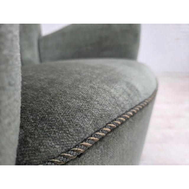 Danish High-Back Relax Chair in Velour and Ash, 1960s For Sale - Image 15 of 18