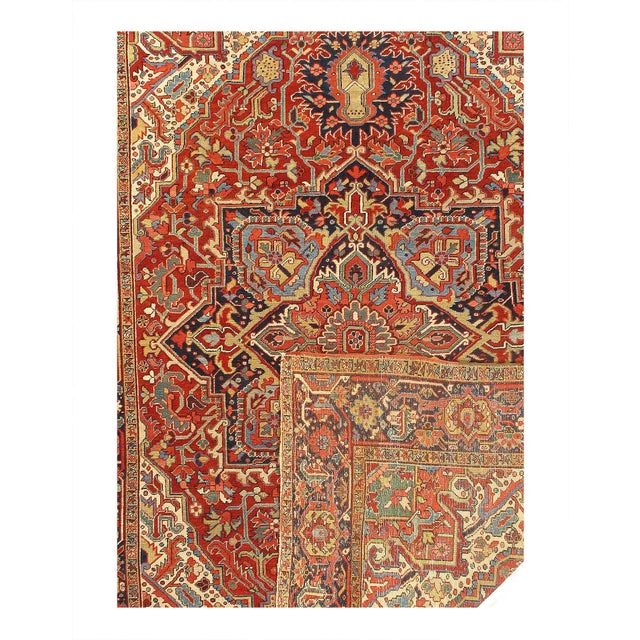Traditional Pasargad DC Rust Color Antique Heriz Rug For Sale - Image 3 of 3