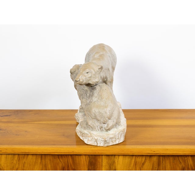Continental Midcentury Terracotta Sculpture Depicting Two Bears on a Base For Sale - Image 10 of 10