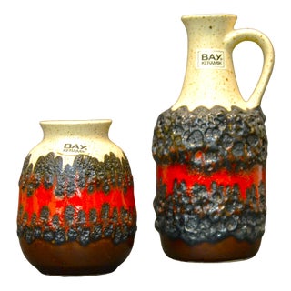 Lawa Vases from Bay Keramik, 1970s, Set of 2 For Sale