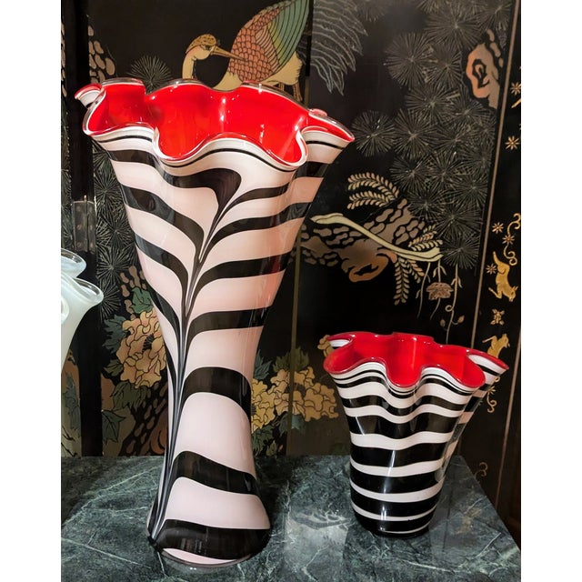 Maker: Jozefina Art Glass (Krosno, Poland) Pattern: Zebra / Octopus Material: Hand-Blown Cased Art Glass Overview For your...