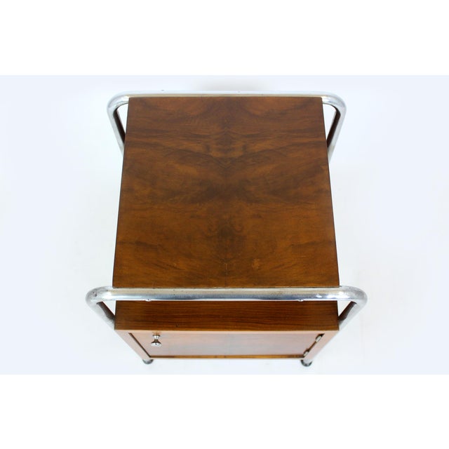 Bauhaus Bauhaus Model N1 Bedside Table by Robert Slezak, 1940s For Sale - Image 3 of 18