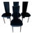 Vintage Black Leather Dining Chairs, 1980s, Set of 4 For Sale