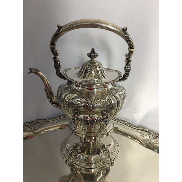 Gorham Silver Co. 1930s Art Nouveau Gorham Silver Co. Silver Sterling Tea Service - Set of 7 For Sale - Image 4 of 11