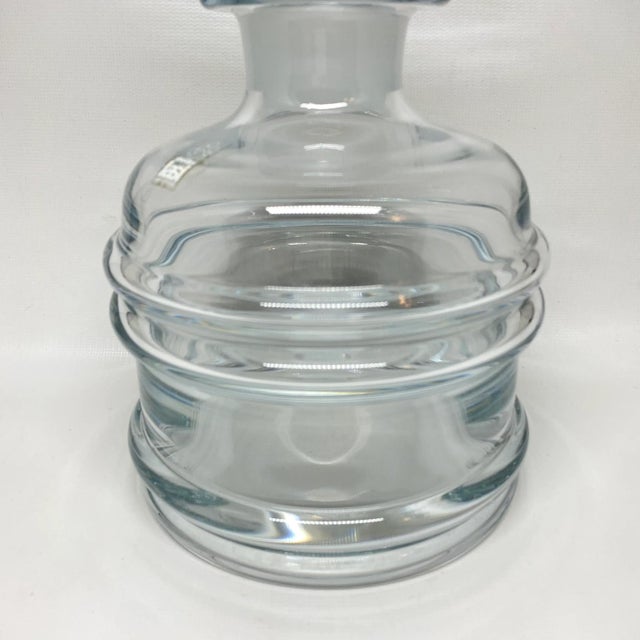 Vintage circa 1970s Nanny Still for Riihimaen Lasi Glass Decanter. Two piece set with a glass stopper.