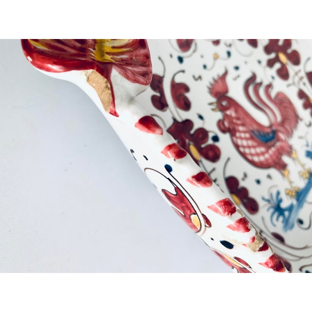 1970’s Deruta Vintage Hand Painted Rooster Decorative Bowl, Ashtray, Vide Poche For Sale - Image 10 of 12