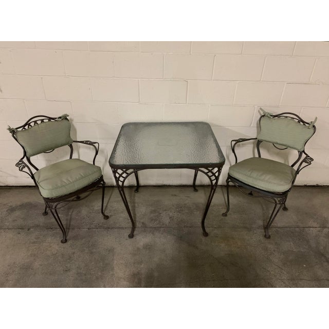 Vintage French Style Bistro Table & 2 Chairs Chairish