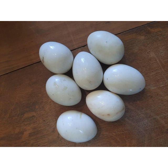 XL White Alabaster Marble Duck Eggs Easter For Sale - Image 12 of 12