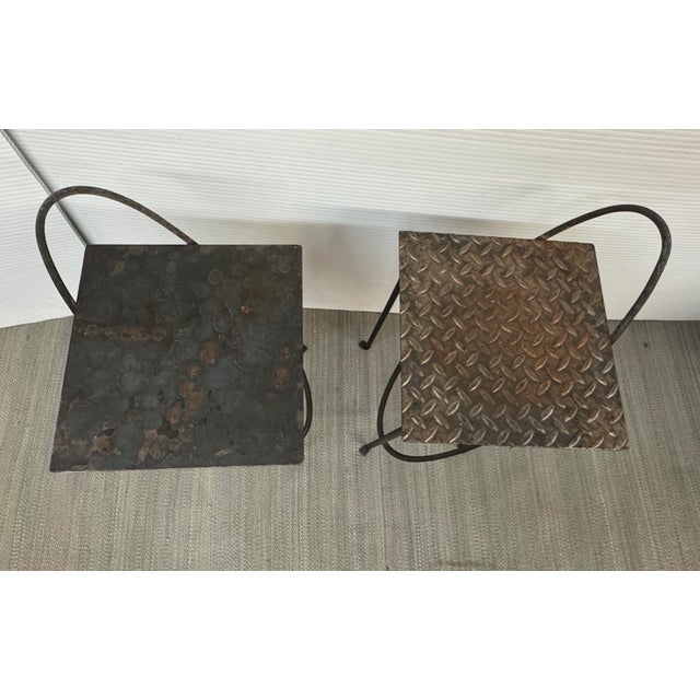 Rhode Island School of Design Wrought Iron Side Tables, Pair For Sale - Image 12 of 12