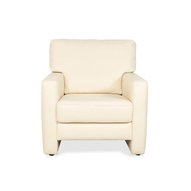 Cream Leather Armchair from Musterring For Sale - Image 11 of 15