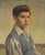 "The Child Star" Mid Century Portrait of a Boy with Brown Eyes Oil on Canvas Stately portrait of a boy by William Robert...