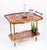 This is a very entertaining vintage walnut and satin wood two-tier Italian Sorrento drinks trolley, mid-20th century in...