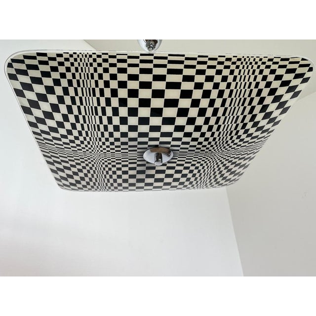 Silver Mid-Century Glass Pendant attributed to Napako, Former Czechoslovakia, 1970s For Sale - Image 8 of 9
