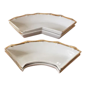 Set of 4 Vintage California Usa Ceramic Snack Trays