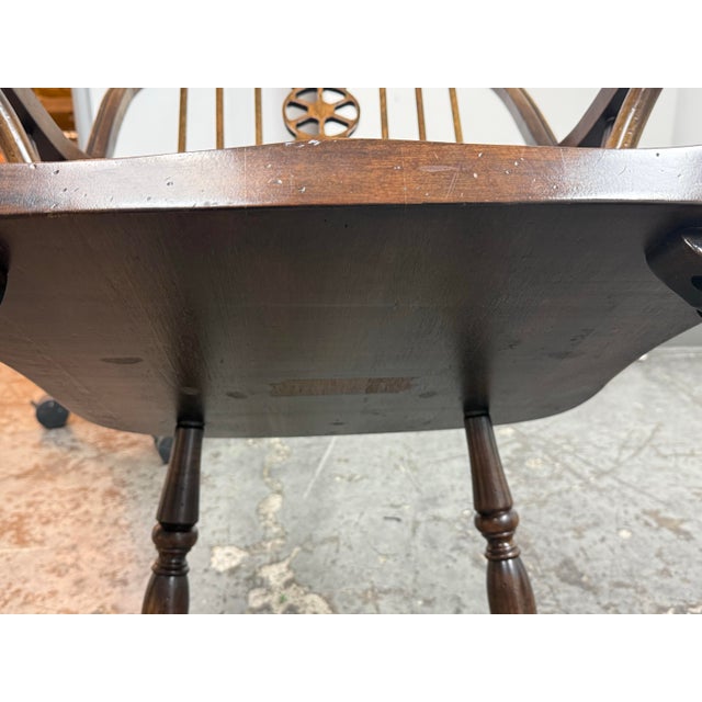 English Windsor Style Vintage Arm Chairs, Pair For Sale - Image 12 of 12