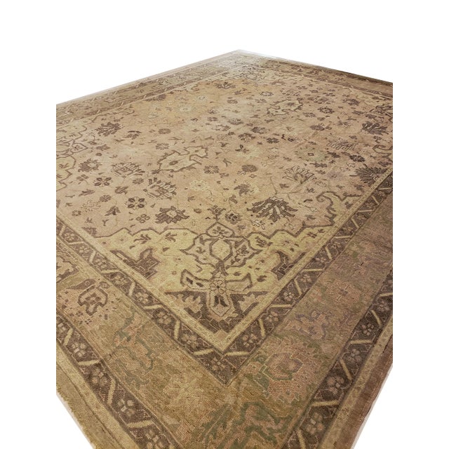 Late 19th Century Antique Turkish Oushak Rug - 13′4″ × 16′8″ For Sale - Image 10 of 11