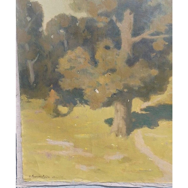 Original Impressionist Oil Painting - Woodland Scenery, Ukrainian Art 1988 120-150 For Sale - Image 9 of 17