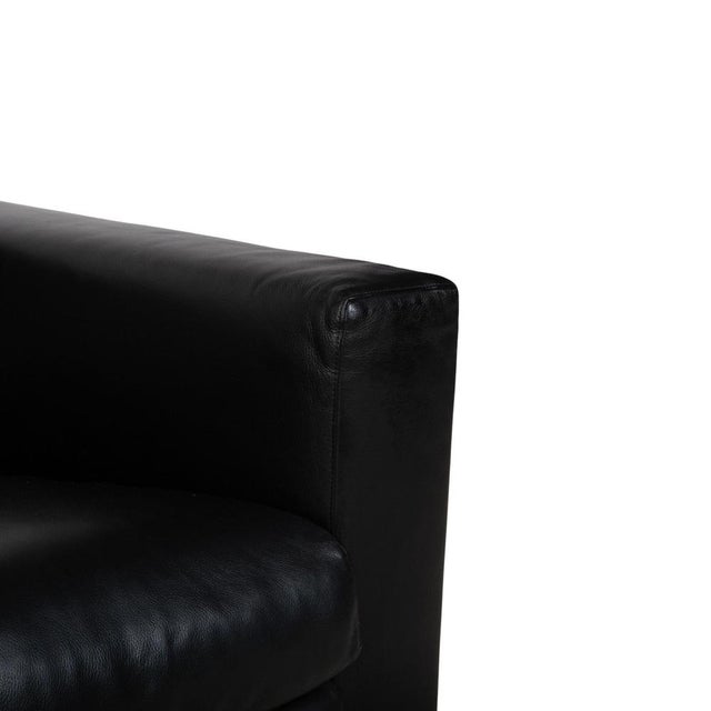 Leather Three-Seater Black Sofa from Minotti For Sale - Image 4 of 12