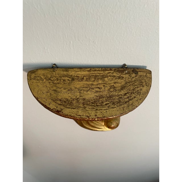 Mid 20th Century Single Vintage Mid 20th Century Italian Giltwood Wall Shelf Bracket For Sale - Image 5 of 10