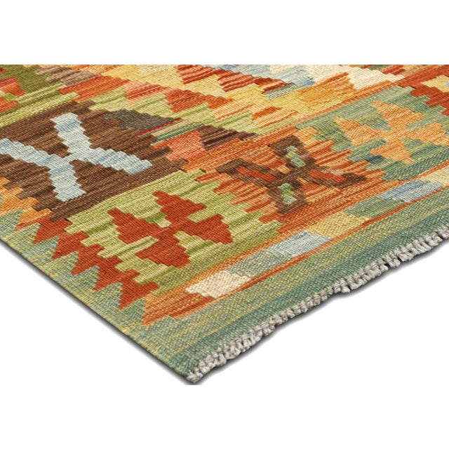 Contemporary Contemporary Afghan Maimana Kilim Rug For Sale - Image 3 of 6
