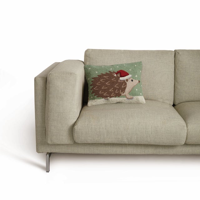 A festive way to spruce up your home for the holidays and winter season! 100% wool hooked throw pillow / accent pillow....
