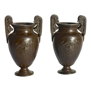 Pair of Cabinet Size Roman Classical Urns or Vases