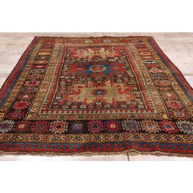 Late 19th Century Caucasian Kurd Rug, 04'02 X 06'10 For Sale - Image 9 of 10