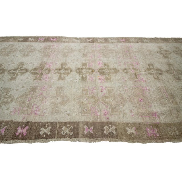 Turkish 1960s Vintage Washed Out Turkish Kars Rug- 6′3″ × 14′9″ For Sale - Image 3 of 7
