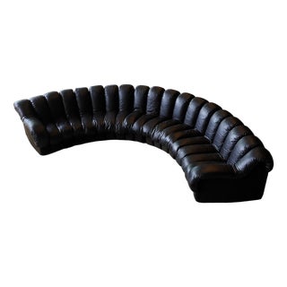 Ds600 Snake Sofa in Black Leather by Ueli Berger for de Sede, Switzerland, 1970s, Set of 19 For Sale