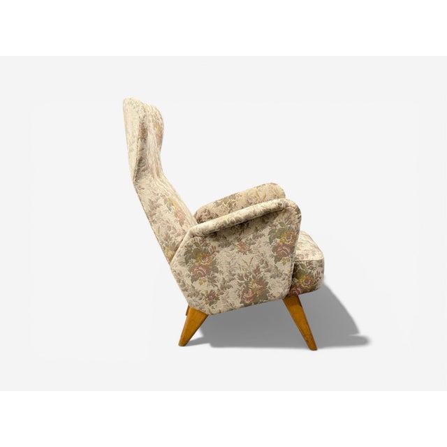 Brown Carl Gustaf Hiort Af Ornäs, Armchair, Fabric, Lacquered Wood, Finland, 1940s For Sale - Image 8 of 10