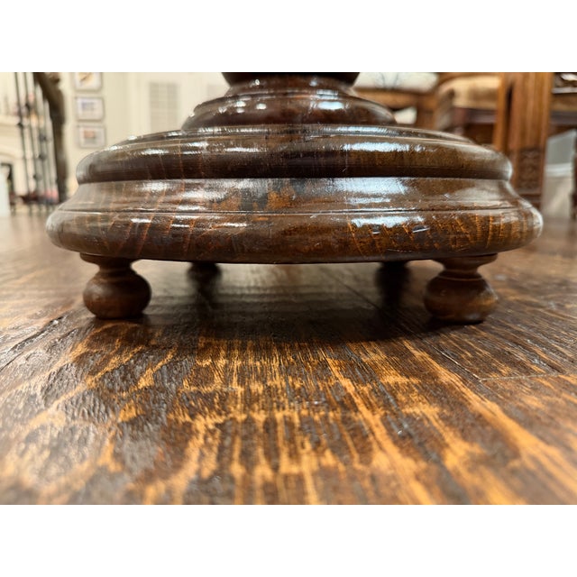 Vintage Monumental Bobbin-Turned Wood Display Pedestal or Plant Stand, 37.5” For Sale - Image 16 of 18