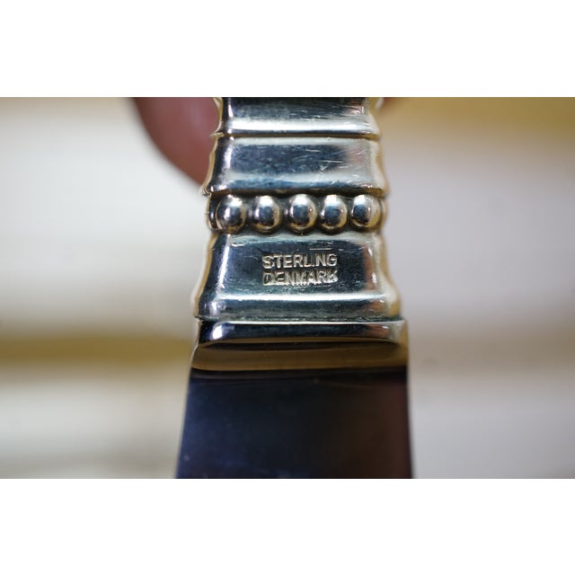 Georg Jensen Antique Danish Georg Jensen Acanthus Dronning Sterling Silver Dinner Knives 9" - 8 pcs For Sale - Image 4 of 10