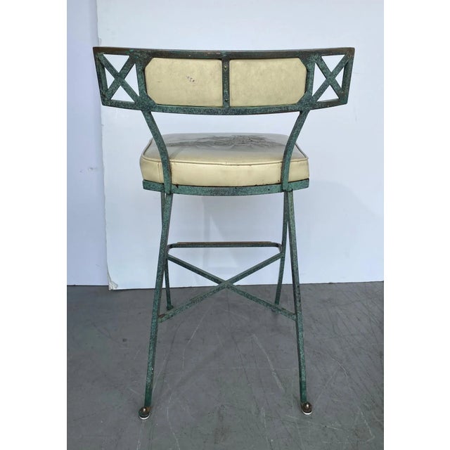 Mid-Century Iron Bar Stools Set of 4 For Sale In Los Angeles - Image 6 of 8