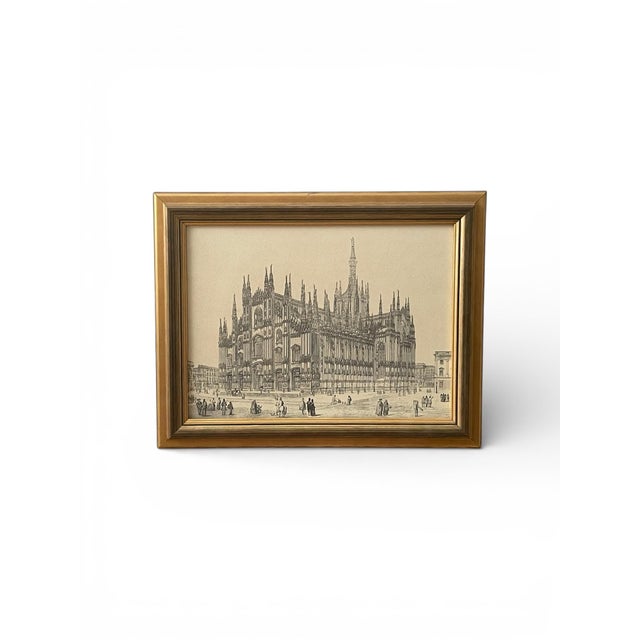 Architectural artwork showcasing the magnificent Duomo di Milano, one of Europe’s most iconic Gothic landmarks. Rich in...