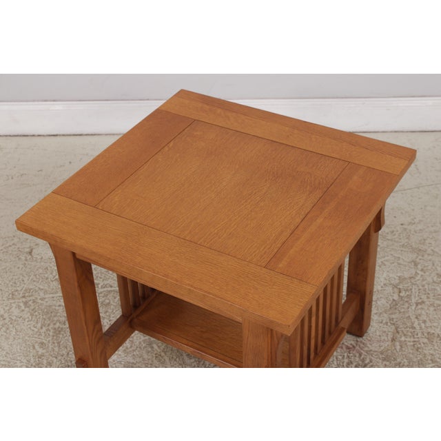 Arts & Crafts Mission Style Oak 2 Tier End Table For Sale In Philadelphia - Image 6 of 15