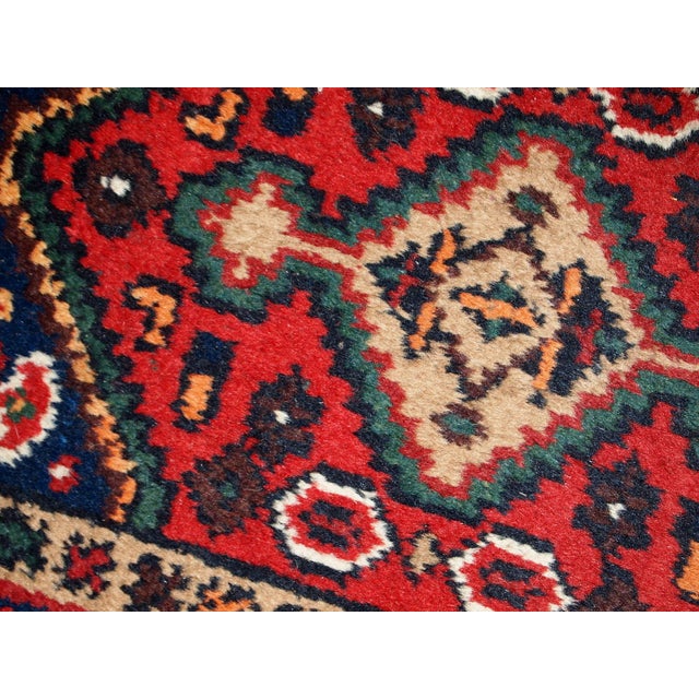 1970s Handmade Vintage Persian Hamadan Rug 1.3' X 2' (41cm X 61cm) 1970s For Sale - Image 5 of 9