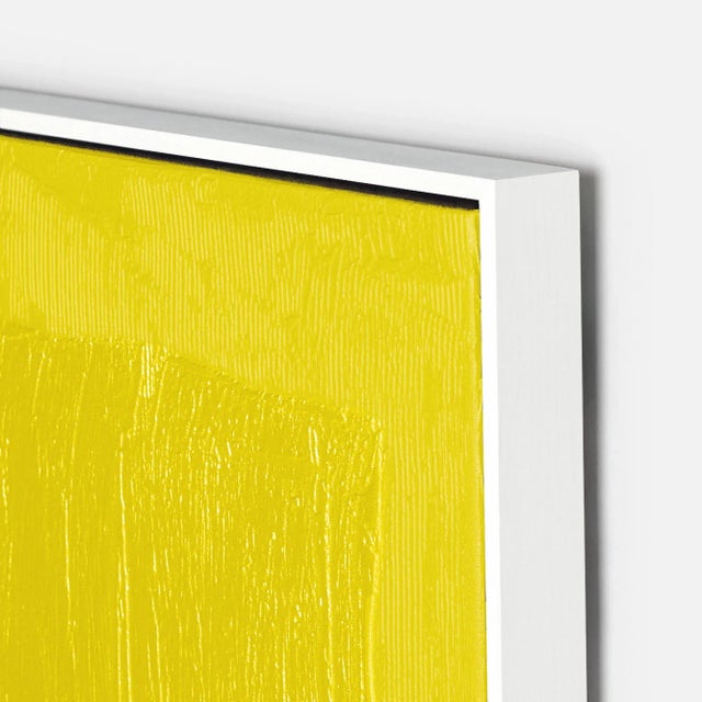 Yellow Free Form Lines II by The Holly Collective Using a progressive printing technique which layers ink to create...