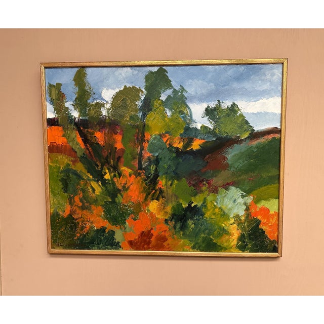 Stig Hallblom, Autumn Landscape, 1950s, Oil Painting on Canvas, Framed For Sale - Image 18 of 18