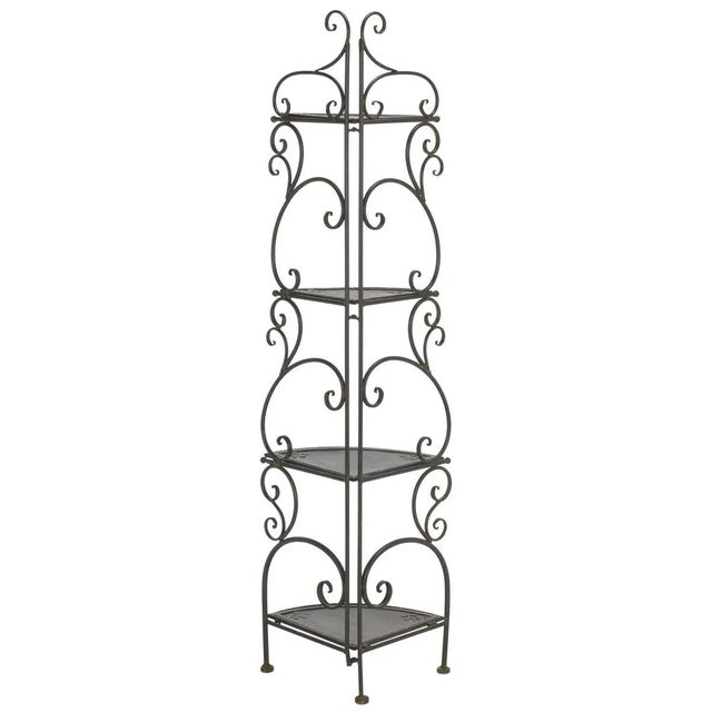 Black Turuca 4 Tier Corner Shelf - Black Rust For Sale - Image 8 of 11