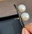 13 MM White South Sea Pearl Stud Earrings 14 Karat Yellow Gold For Sale - Image 4 of 8