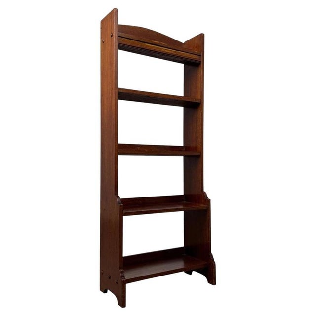 Antique English Mahogany Open Bookcase, 1900s For Sale - Image 4 of 11