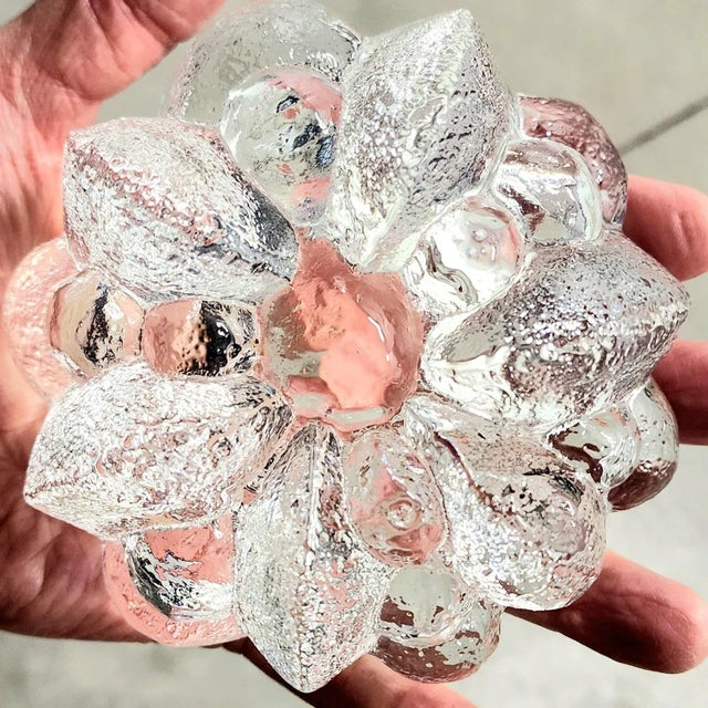 Modern Moulded Heavy Fine Glass Bowl For Sale - Image 10 of 11